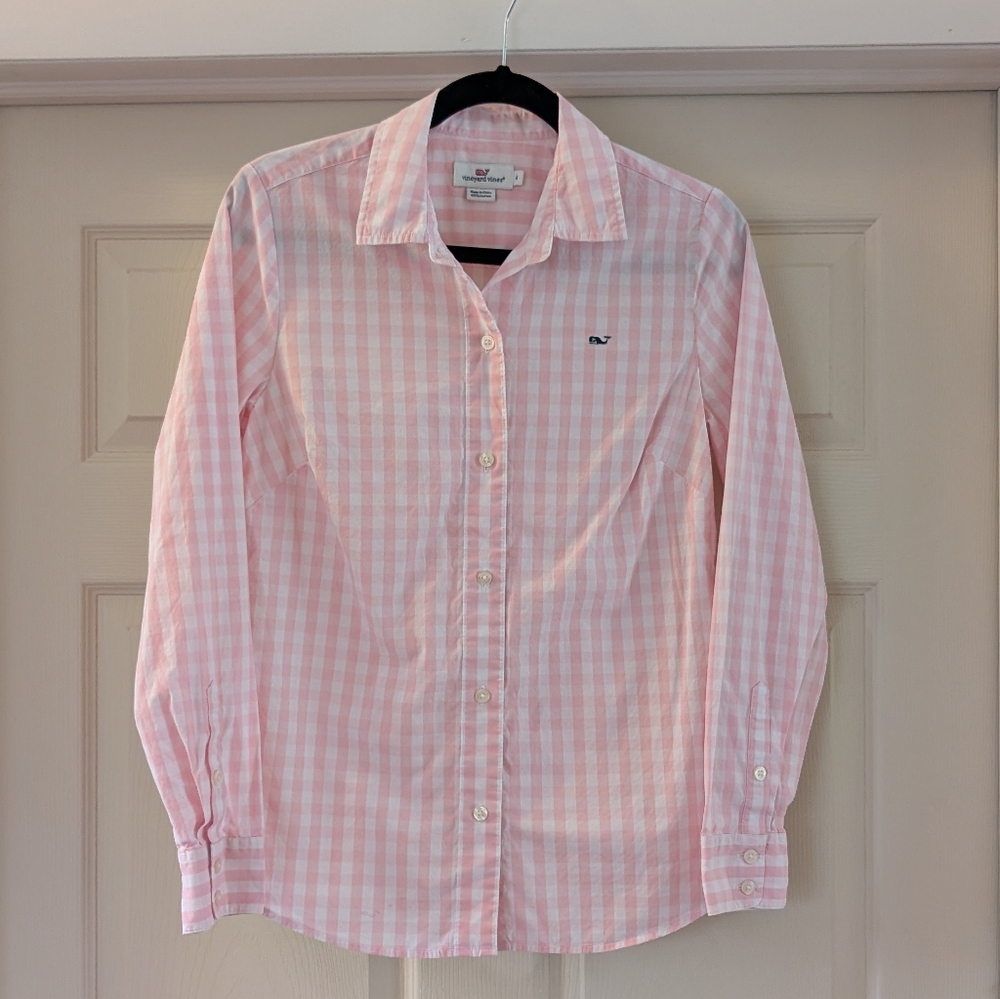 Vineyard Vines Light Pink Gingham Shirt